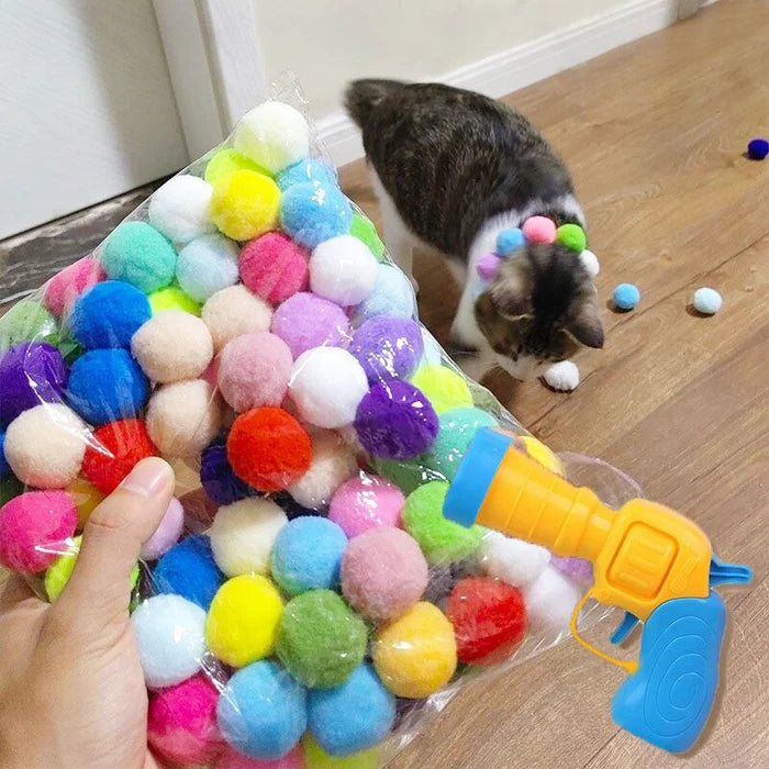 Brinquedo Interativo - PistolCAT + 50 Bolinhas GRÁTIS